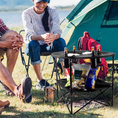Wakeman Camping Table lower shelf stores snacks and gear at the campsite