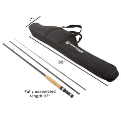 Wakeman collapsible rod section folded to compact length.
