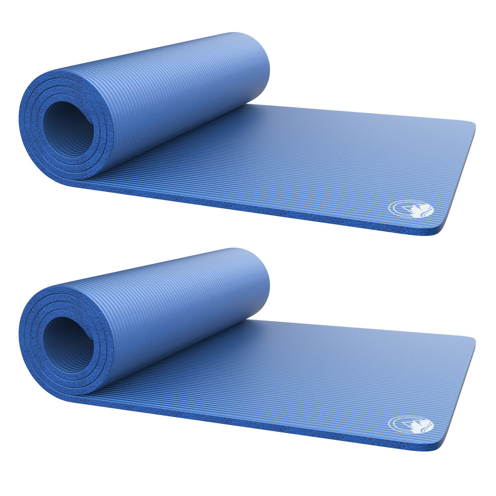 Wakeman sleeping mat set rolled with carry strap for easy transport