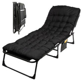 Wakeman folding camping cot with mattress and removable cushion for comfortable outdoor sleep.
