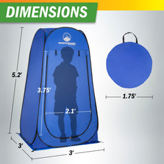 Wakeman kid size pop up changing tent side view showing compact travel setup