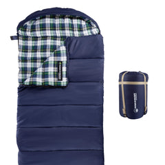 Wakeman lightweight sleeping bag hood close-up shows a secure drawstring for warmth.