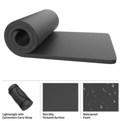 Wakeman lightweight mats with carry straps for portable camping comfort