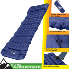 Wakeman Outdoors built-in foot pump in action for quick inflation