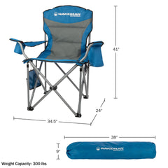 Wakeman Oversized Camping Chair cooler pouch keeps beverages within reach