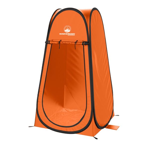 Wakeman Pop Up Pod privacy tent used as a shower enclosure outdoors.