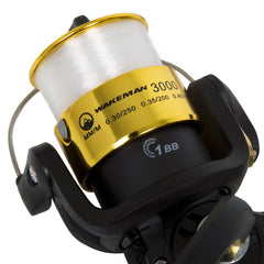 Wakeman Strike Series gold metallic finish on rod and reel.