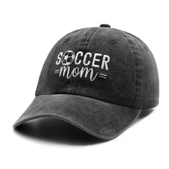 Front view of Waldeal Women's Soccer Mom Cap in black