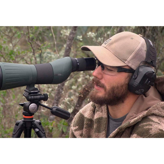 Close-up of 4 Hi Gain Omni Directional Microphones on WALKER'S Power Muff Quads