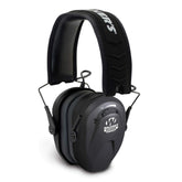 Walker’s Razor Compact earmuffs folded for easy range storage and transport.