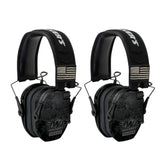 Walker's Razor Patriot Kryptek camo ear muffs show ultra-low-profile design for comfortable all-day wear