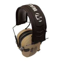 Walker's Razor Slim headband closeup shows tan rubberized coating for all-day comfort.