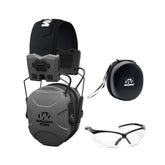 Walker's XCEL 500BT digital muff shown for all-day comfort during shoots.