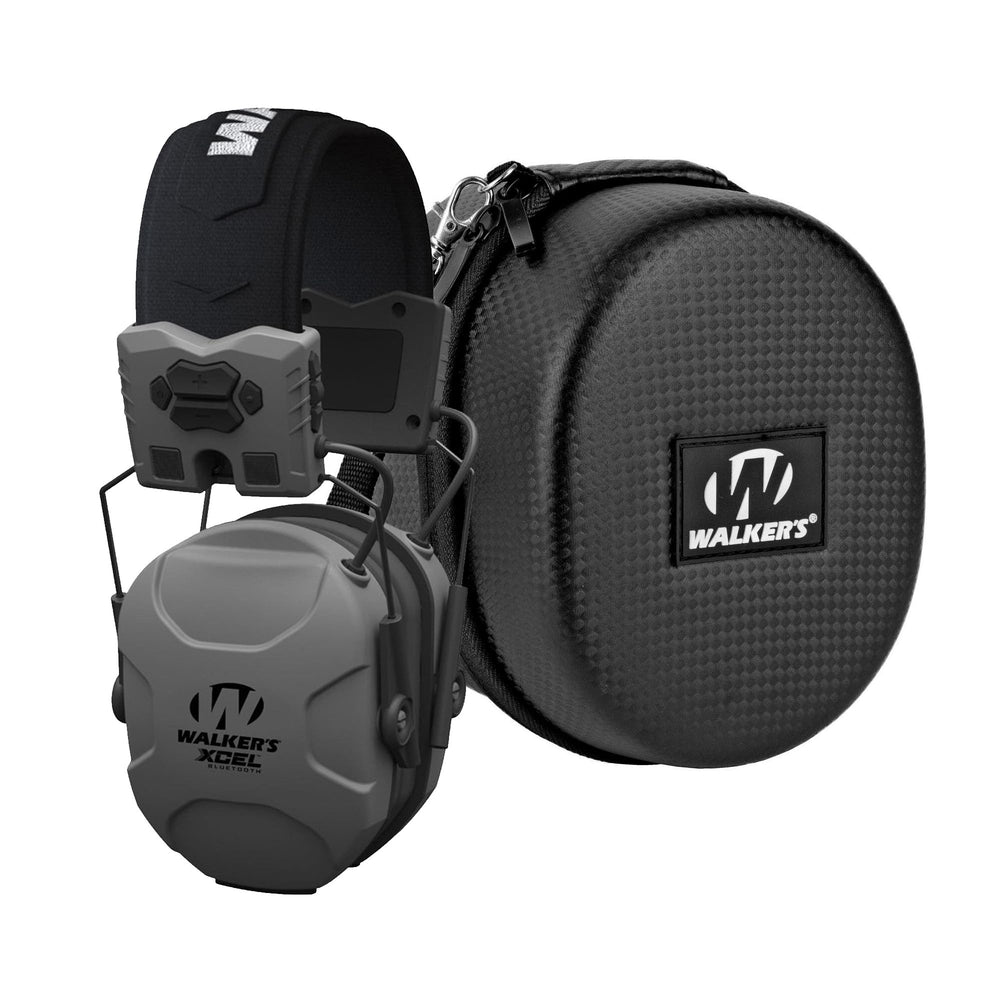 Walker's XCEL 500BT muff front view showing compact hearing protection for range