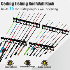 Holds up to 16 fishing rods with soft protective pad