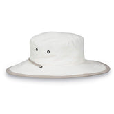 Front view of Wallaroo Men's Explorer Sun Hat in Natural/Camel