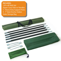 WallUp heavy-duty 300D polyester fabric resists wind, rain, and dust.