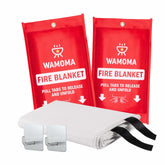 Wamoma fire blanket folded state in a compact pouch for quick access.