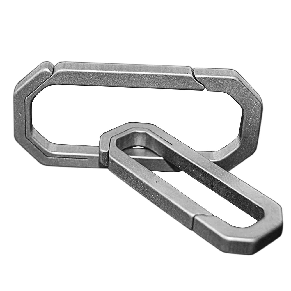WANERSEN EDC titanium big carabiner clip secures keys on belt loop for quick access.