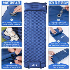 WANNTS sleeping pad at 75 by 25 inches for ample sleeping space