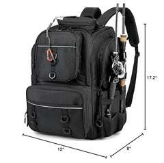 WANOON fishing backpack with rod holders keeps gear within reach.