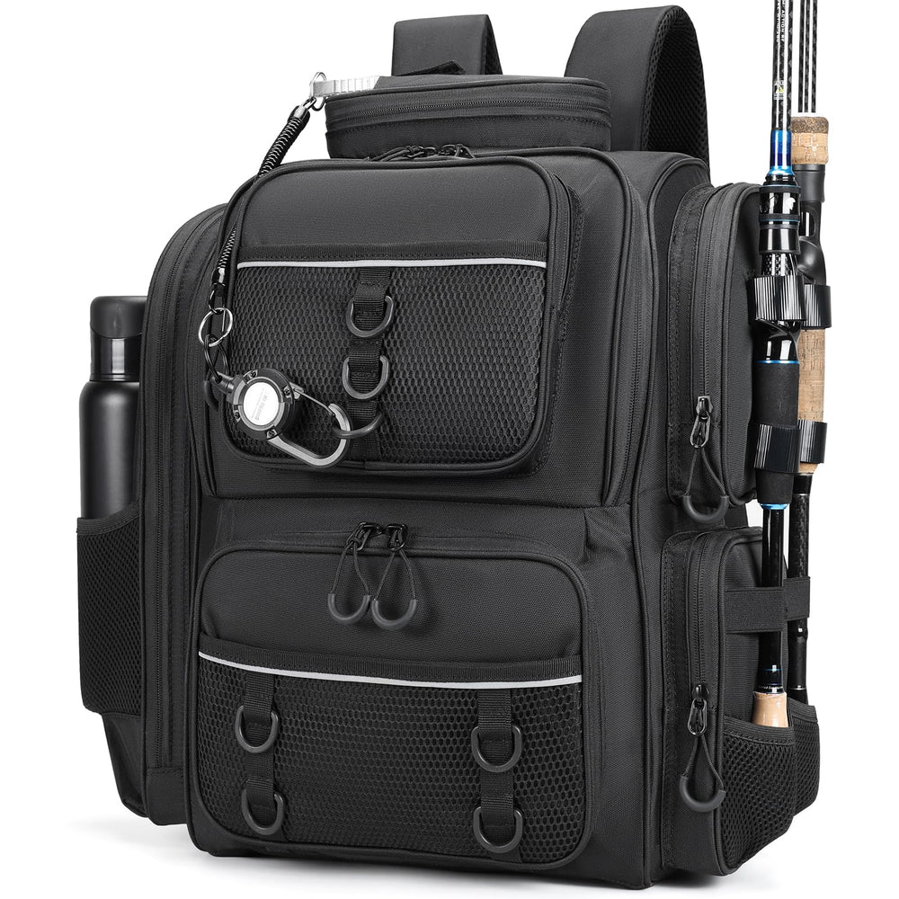 WANOON fishing backpack shows waterproof durability for rugged days.