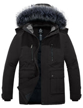 Wantdo men's big-tall black parka front view showing warm, windproof shell