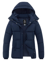 Wantdo women's lightweight winter coat navy front view highlights slim fit for daily wear