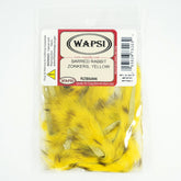 Wapsi Barred Rabbit Zonker Strips Yellow show premium hide quality for durable fly tying.