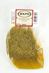 Wapsi Deer Body Hair Yellow front view, ideal for spinning bass flies.