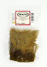 Wapsi Elk Body Hair Olive close-up displaying natural texture for Elk Hair Caddis patterns
