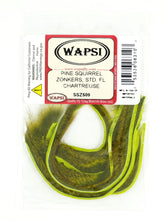 Wapsi Pine Squirrel Zonkers chartreuse standard 2ft adds lifelike movement to flies.