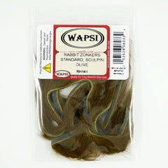 Wapsi Rabbit Zonker Strips in Sculpin Olive for lifelike streamer patterns