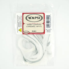 Wapsi Rabbit Zonker Strips White package shows soft-tanned material for durable fly tying.