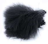 Wapsi Strung Marabou Black close-up, ideal for lifelike movement in flies.