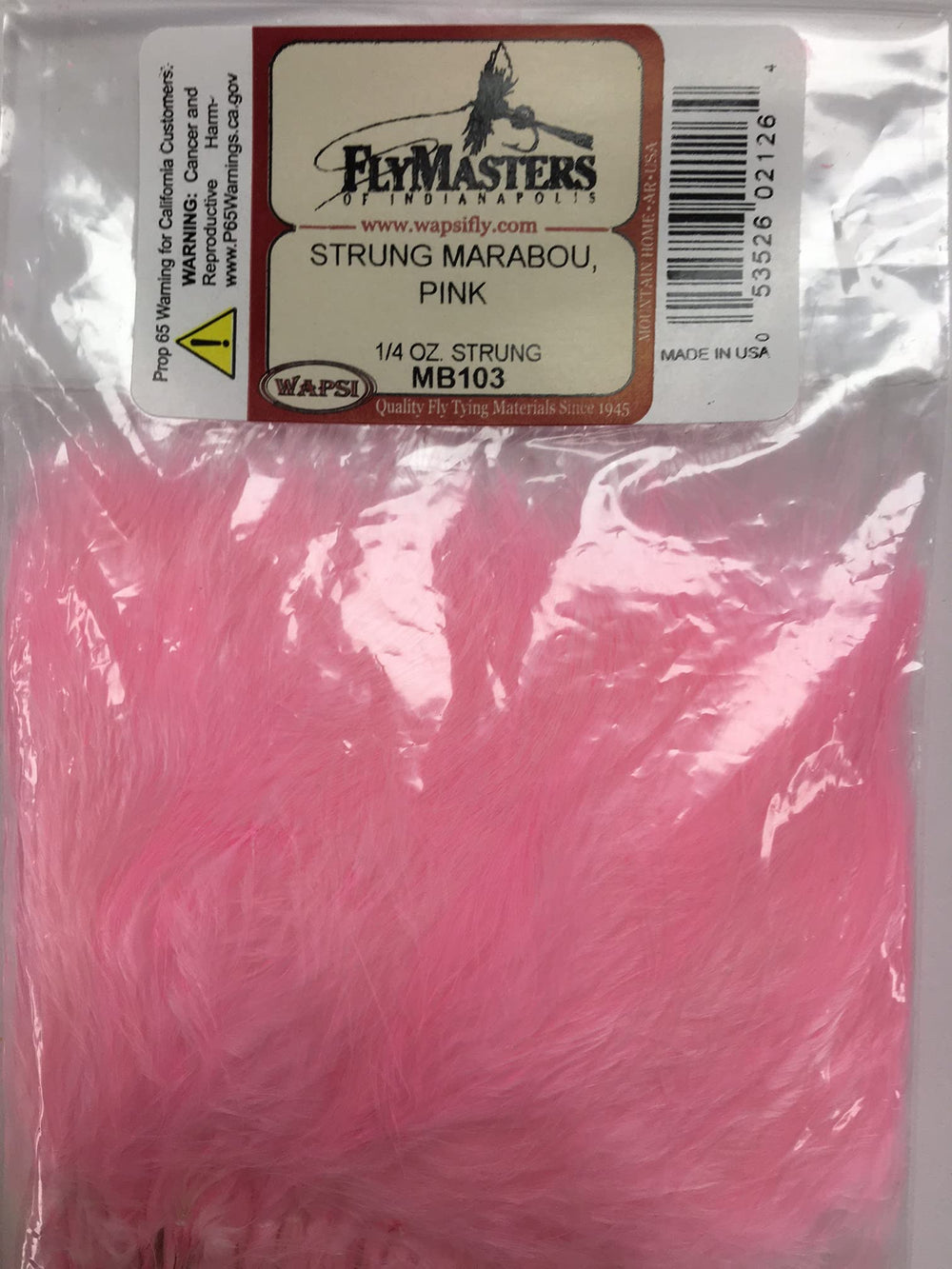 Wapsi Strung Marabou Pink bundle boosts versatile fly tying with lively color.