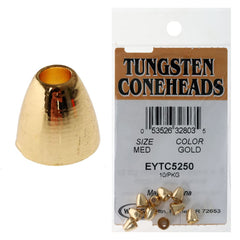 Wapsi tungsten cone head 5mm gold finish enhances sink rate and visibility.