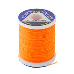 Wapsi UTC Ultra Thread 280 denier fluorescent orange close-up for precise, durable fly tying.