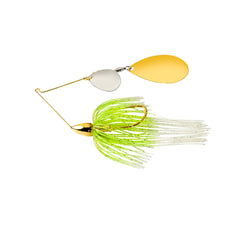 War Eagle WE38GINR02 spinnerbait close-up showing hand tied skirts for durable bass lure action.