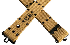 War Equine Militaria M1936 Webbing Belt eyelets row detail emphasizes multi-attachment potential.
