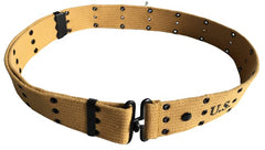 War Equine Militaria M1936 Webbing Belt front view demonstrates rugged, adjustable fit for reenactors.