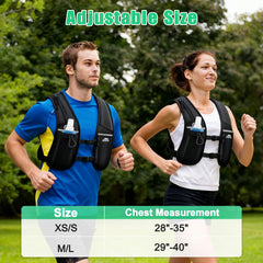 WARKAR running vest adjustable chest straps ensure a snug, bounce-free fit.