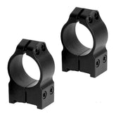 Warne Maxima Rug 77 Mat Hi 1In rings, side view, rugged reliability for tough hunts