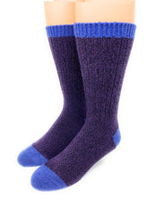 Warrior Alpaca Socks base camp blue plum pair delivers all-day warmth for hiking.