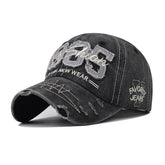 Washed Baseball Cap black front view for versatile daily wear.