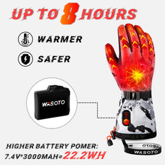 Wasoto heated gloves waterproof shell keeps hands dry in cold rain or snow
