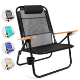 Water Buffalo Bondi Beach Chair folded with backpack straps for easy hands-free transport.