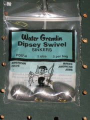 Water Gremlin lead swivel sinker PDS-4 1oz ideal for trolling with live bait.