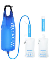 Waterdrop Gravity Water Filter Straw close-up highlighting 5-stage filtration for clearer water.