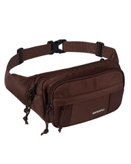 Waterfly fanny pack large pocket showing ample storage for travel and daily items.